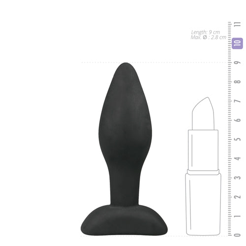 Kleine zwarte siliconen buttplug - bedplezier.nl