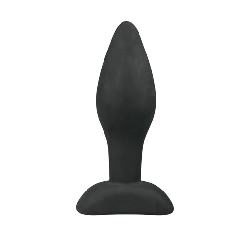 Kleine zwarte siliconen buttplug - bedplezier.nl