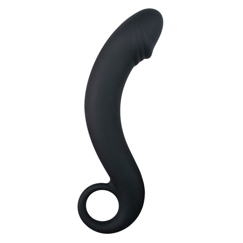 Zwarte siliconen prostaat dildo - bedplezier.nl