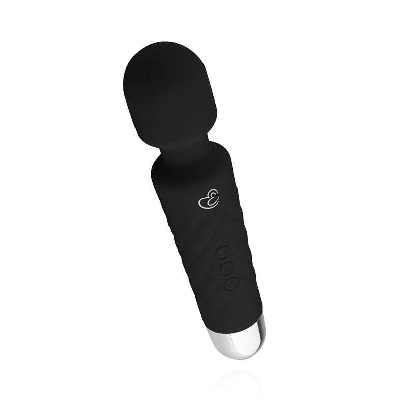 EasyToys Mini Wand Vibrator - Zwart - bedplezier.nl