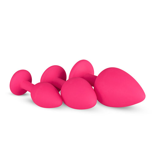 Siliconen Buttplug Met Diamant - Roze - bedplezier.nl